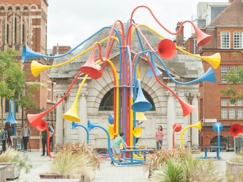 “Sonic Bloom” outdoor sculpture by Yuri Suzuki