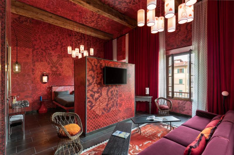 An “Inferno” room at the 25Hours Hotel in Florence. (Photo: Dario Garofalo)