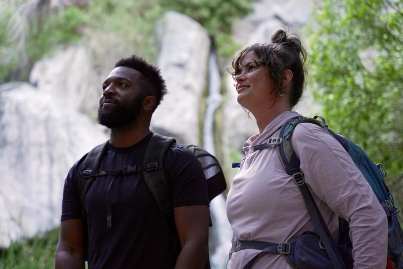 Baratunde Thurston and Shawnté Salabert at Darwin Falls in Death Valley, California. (Courtesy Twin Cities PBS/Part2 Pictures)