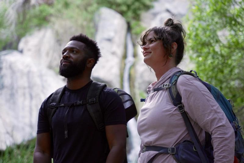 Baratunde Thurston and Shawnté Salabert at Darwin Falls in Death Valley, California. (Courtesy Twin Cities PBS/Part2 Pictures)