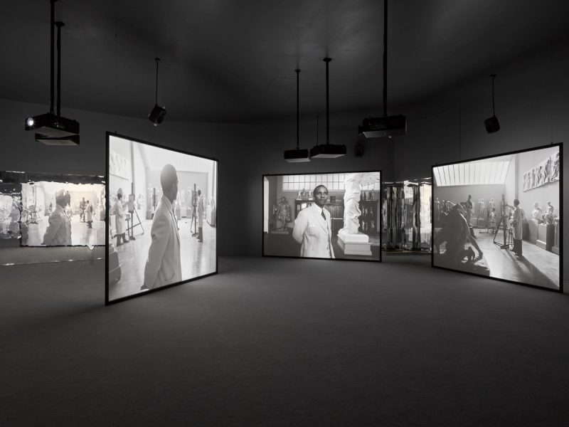 Installation view of Isaac Julien’s “Once Again…(Statues Never Die)” (2023) at the Tate Britain. (Photo: Jack Hems. Courtesy the artist and Victoria Miro)