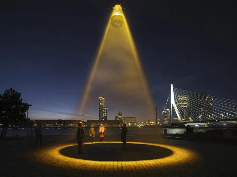 The “Urban Sun” installation at the Solar Biennale, designed by Studio Roosegaarde. (Courtesy the Solar Biennale)