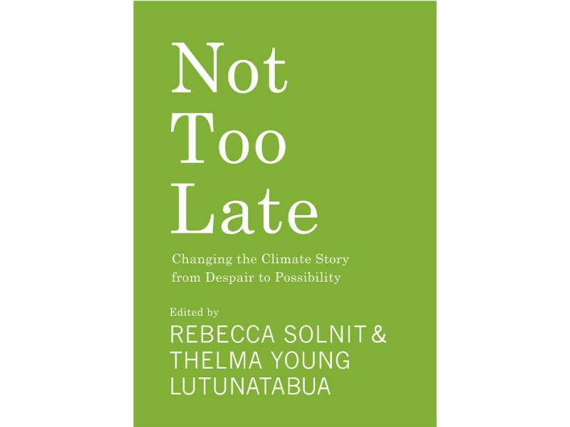 Cover of “Not Too Late: Changing the Climate Story from Despair to Possibility,” co-edited by Rebecca Solnit and Thelma Young Lutunatabua. (Courtesy Haymarket Books)