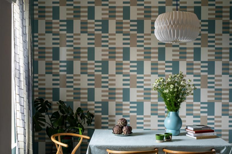 Installation view of Rogers’s Farrow & Ball Carte Blanche collection. (Photo: James Merrell. Courtesy Farrow & Ball)