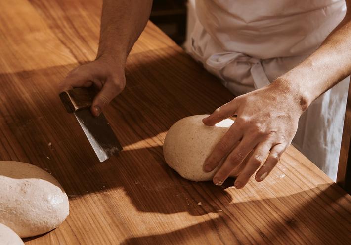 A baker making bread