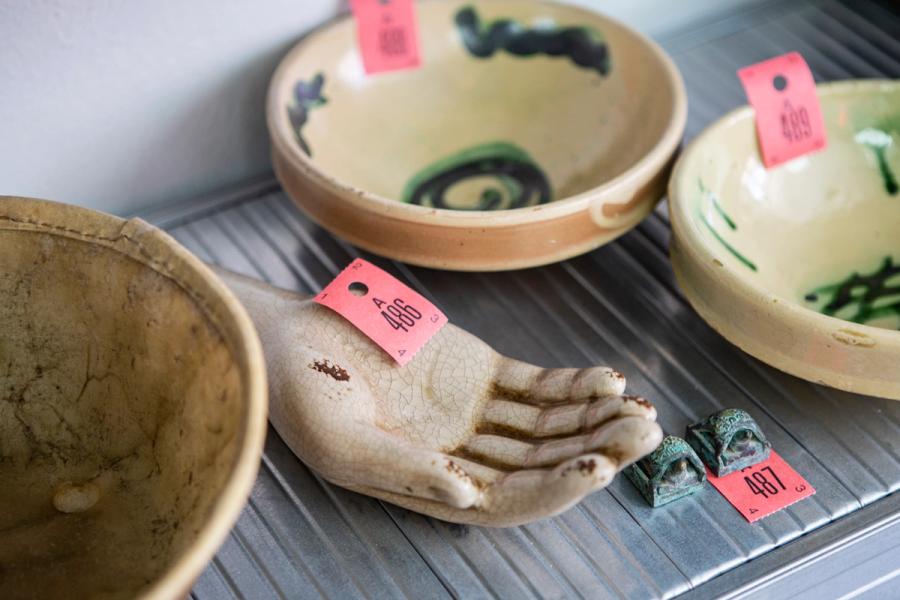 Objects in the “Take It or Leave It” exhibition. (Photo: Antonio Campanella)