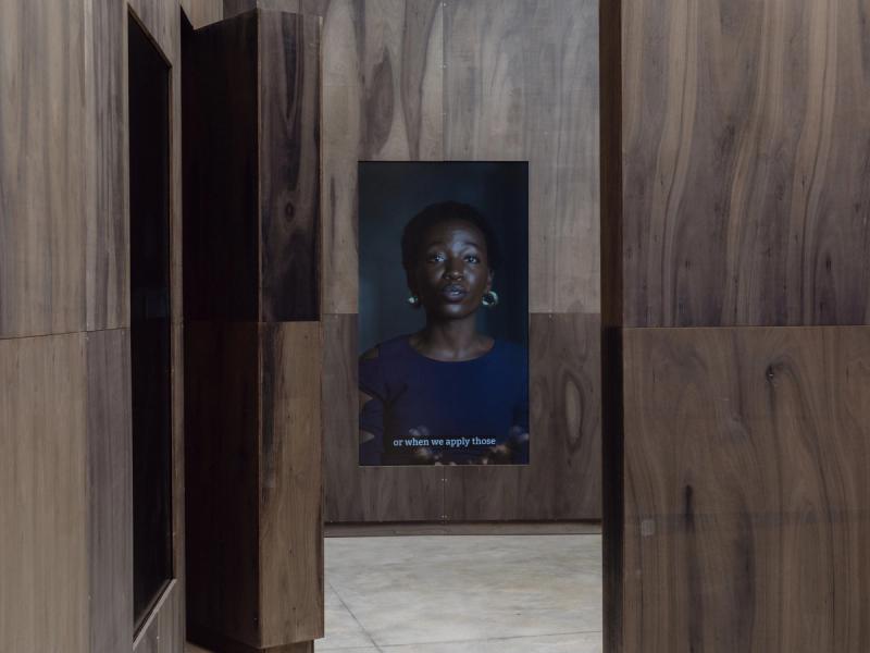 View of MASS Design Group’s exhibition “Afritect.” (Photo: Matteo de Mayda. Courtesy La Biennale di Venezia)