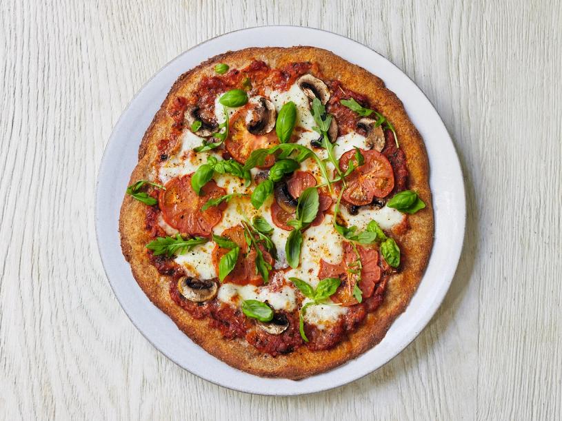 Whole-wheat pizza with mushrooms. (Photo: Luke Albert)