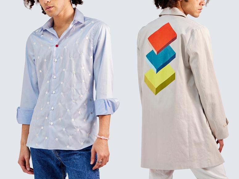 Sagmeister 123’s Progress Shirt and Opinion Coat. (Courtesy Sagmeister 123)