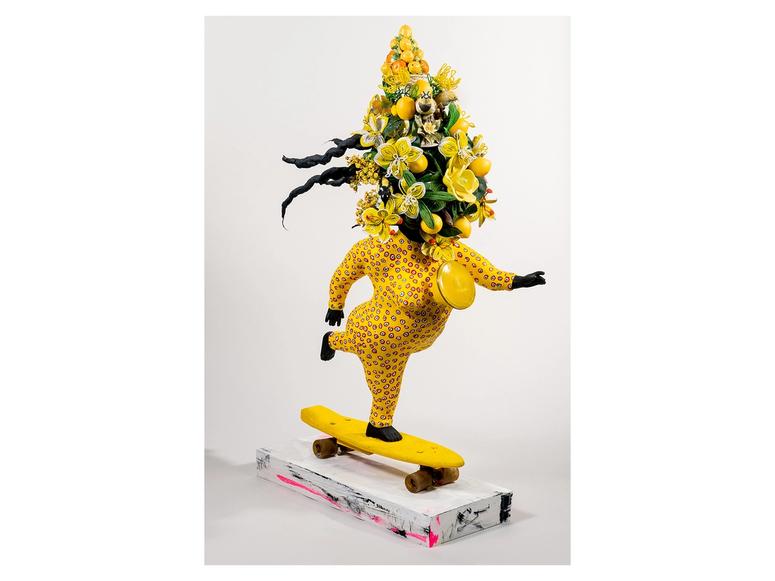 “Black Girl on Skateboard Going Where She’s Got to Go to Do What She’s Got To Do and It Might Not Have Anything to Do With You, Ever” (2022), by vanessa german. (Courtesy vanessa german and Kasmin)