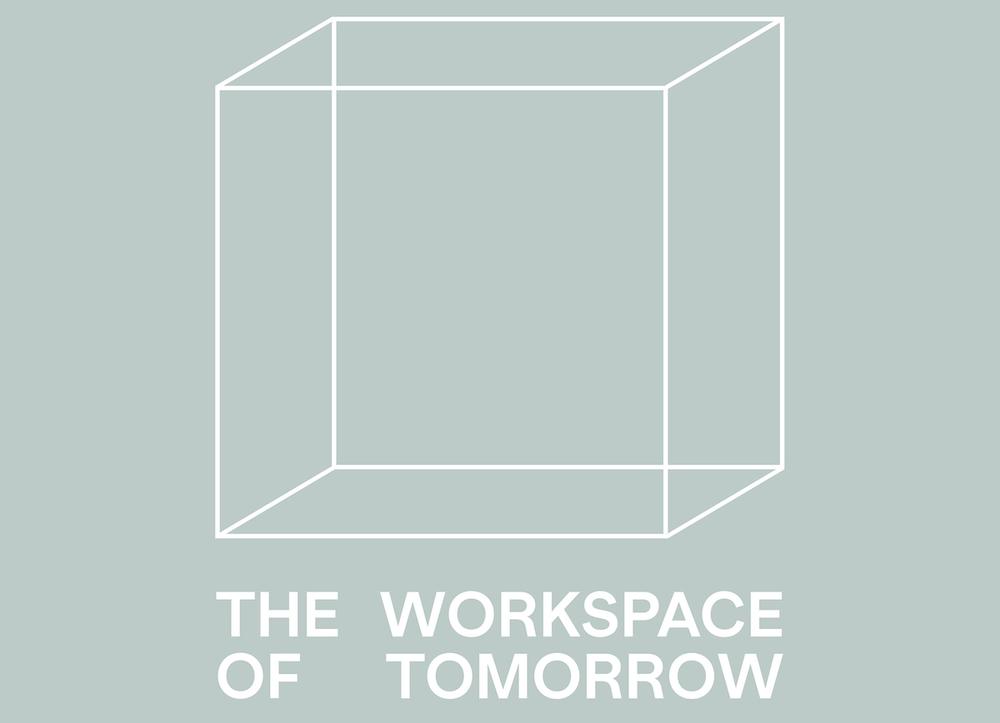 The Workspace of Tomorrow cover art, featuring a white cube and text on grey-green background.