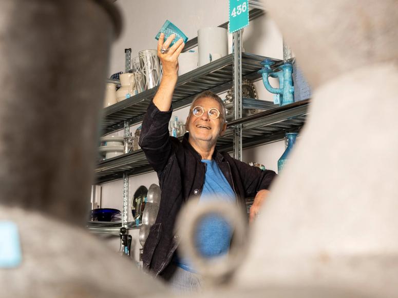 Daniel Rozensztroch at the “Take It or Leave It” exhibition. (Photo: Antonio Campanella)