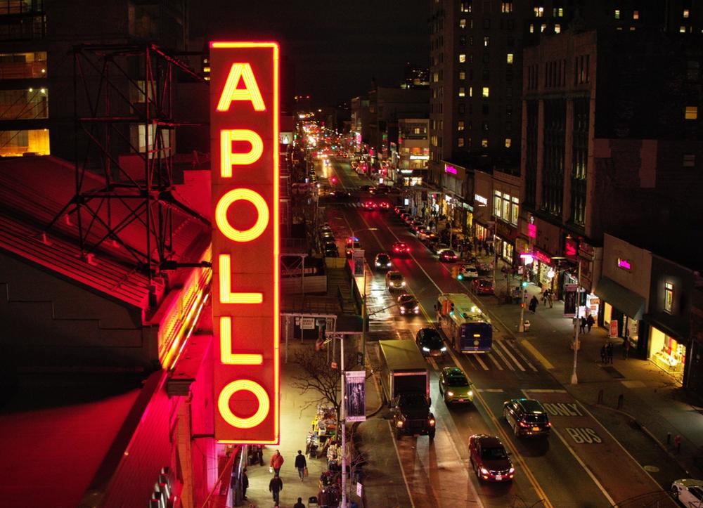 The Apollo Theater's neon marquee.