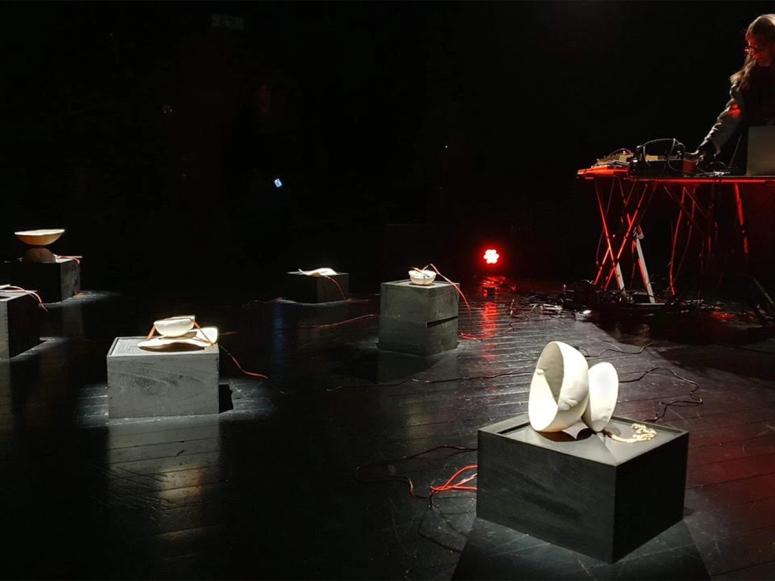 “Communicating Vessels” by Jenny Gräf Sheppard, on at the Sound Studies Lab through fall 2023. (Courtesy Sound Studies Lab)