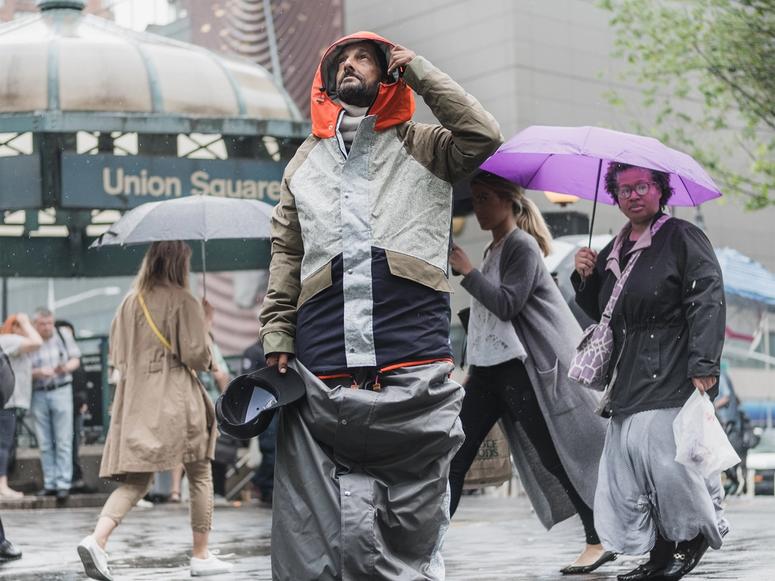 Man wearing a Sheltersuit