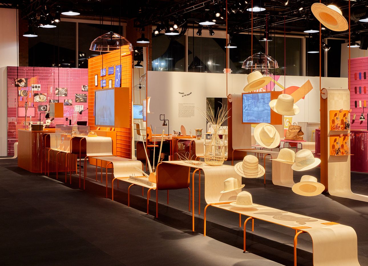 Installation view of the “Hermès in the Making” exhibition in Troy, Michigan. (Photo: William Jess Laird)