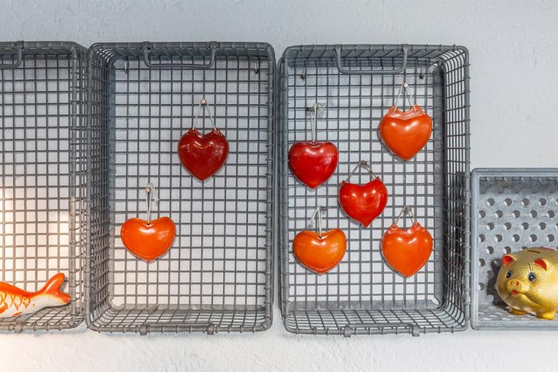 Heart-shaped vases from Austria. (Photo: Antonio Campanella)