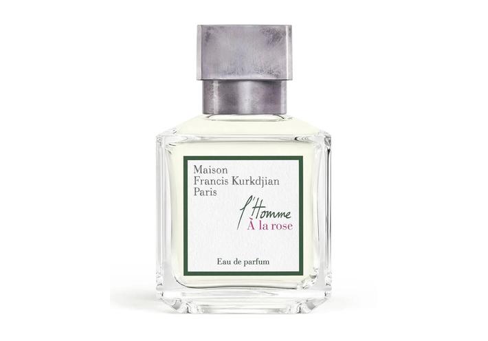 A bottle of perfume on a white background.
