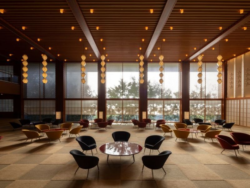 The lobby of The Okura Tokyo. (Photo: Russel Wong/Courtesy The Leading Hotels of the World)