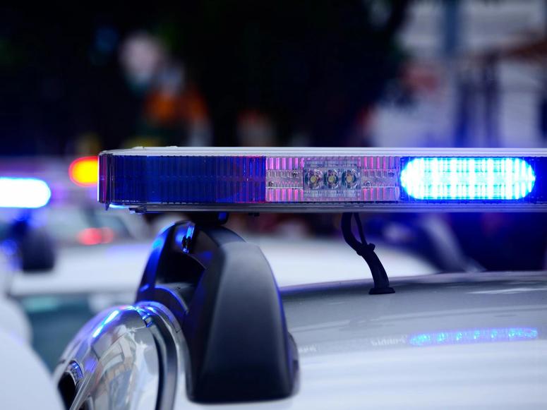 Blue emergency lights.