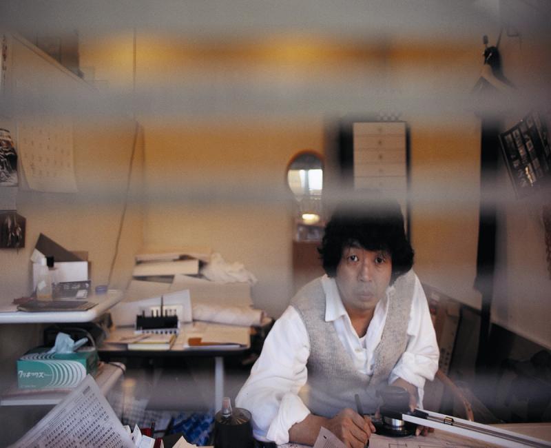 Japanese designer Shiro Kuramata in his studio in Tokyo. (Photo: John Pawson. Courtesy Phaidon)