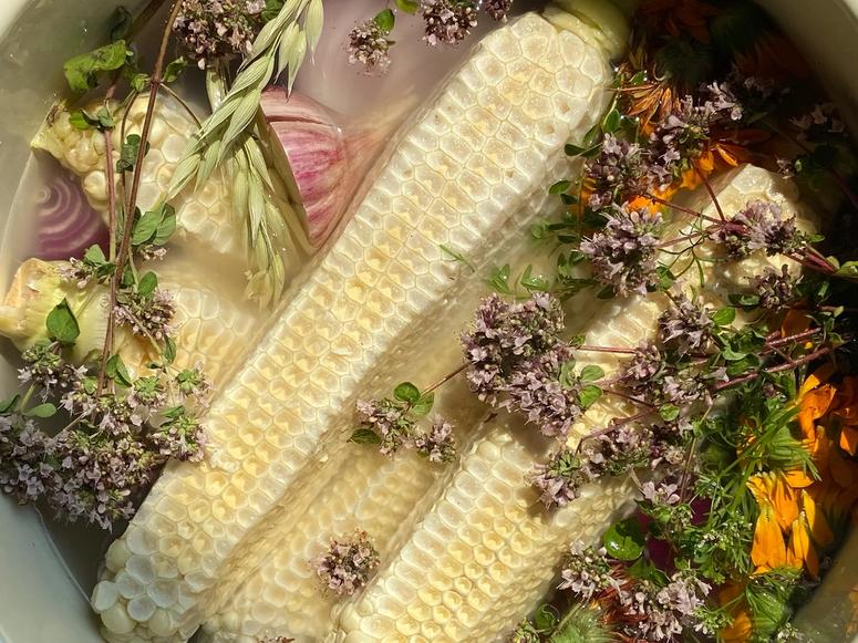 Meech Boakye’s corn-on-the-cob broth. (Courtesy Meech Boakye)