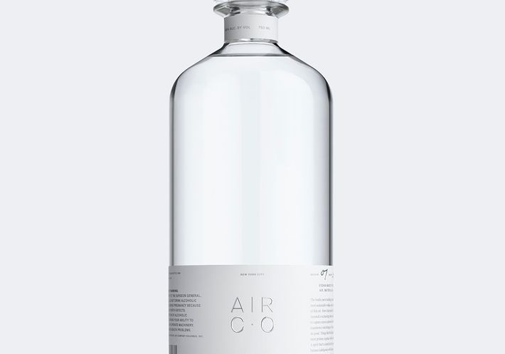 A clear bottle of Air Co. vodka.