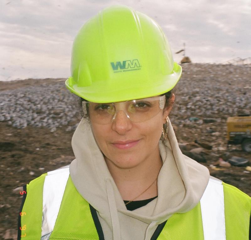 Semaan at a landfill for another of Slow Factory’s recent projects, “Landfills as Museums.” (Courtesy Slow Factory)