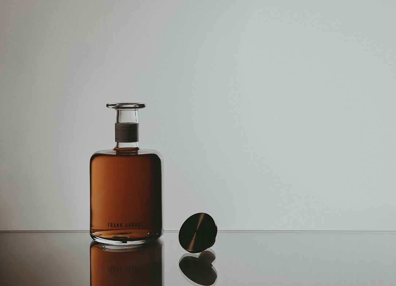 A bottle of Frank August bourbon