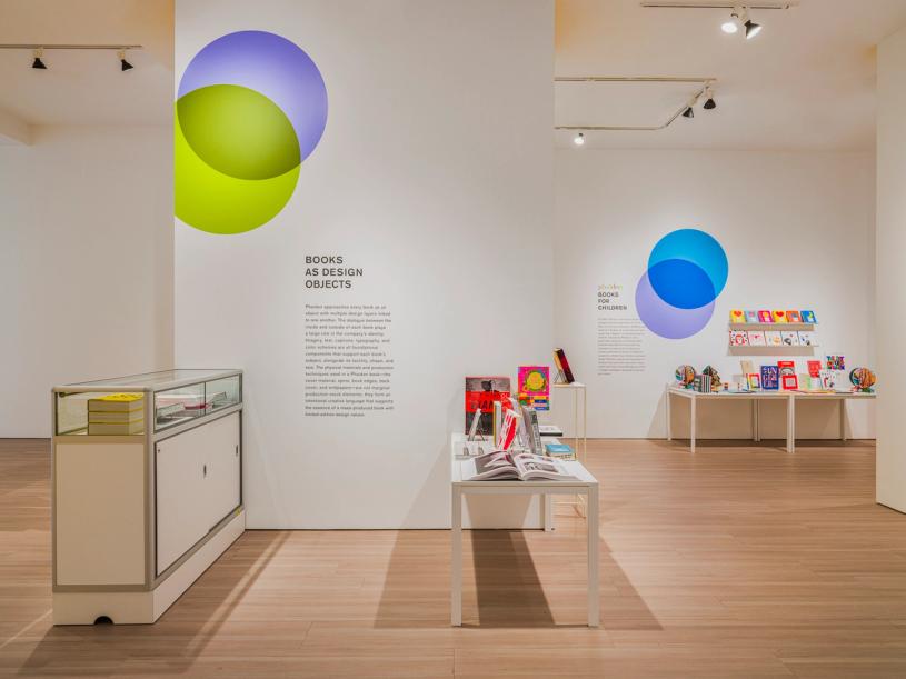 Installation view of “100 Years of Creativity: A Century of Bookmaking at Phaidon” at Christie’s New York. (Courtesy Phaidon)