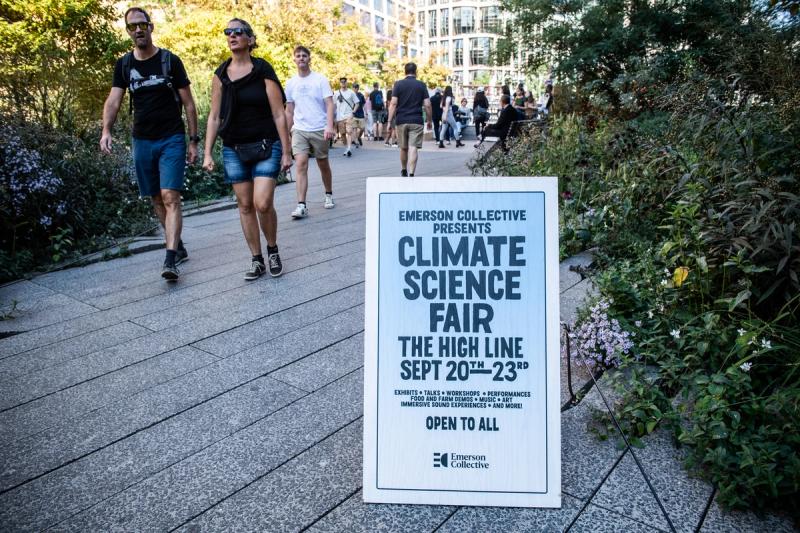 High Line signage at the Climate Science Fair. (Courtesy Emerson Collective)