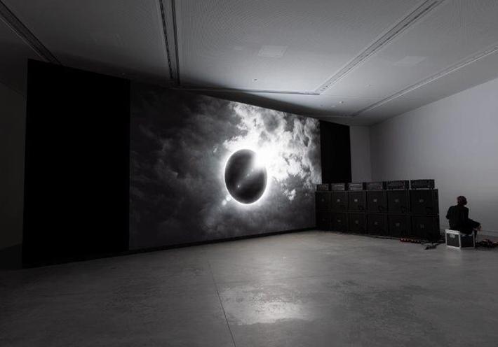 Installation view of Marco Fusinato’s “Desastres” at the Venice Biennale. (Photo: Andrea Rossetti)