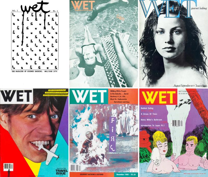 Top row, left to right: The May/June 1976 cover of “WET.” The April/May 1977 cover of “WET.” The August/September 1977 cover of “WET.” (Courtesy “WET”) Bottom row, left to right: The May/June 1980 cover of “WET.” The December 1980 cover of “WET.” The September/October 1981 cover of “WET.” (Courtesy “WET”)