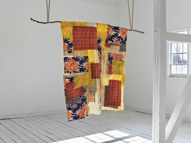 A patchwork tapestry by Megumi Shauna Arai.