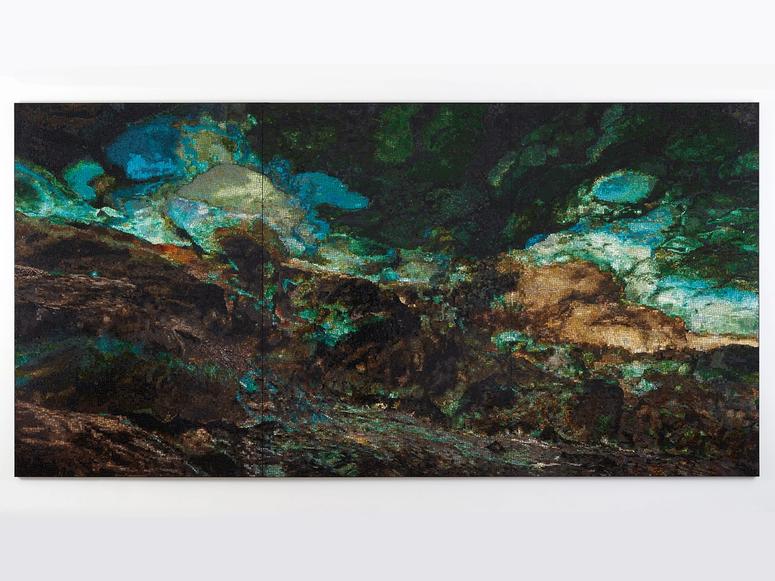 A green Teresita Fernández piece.