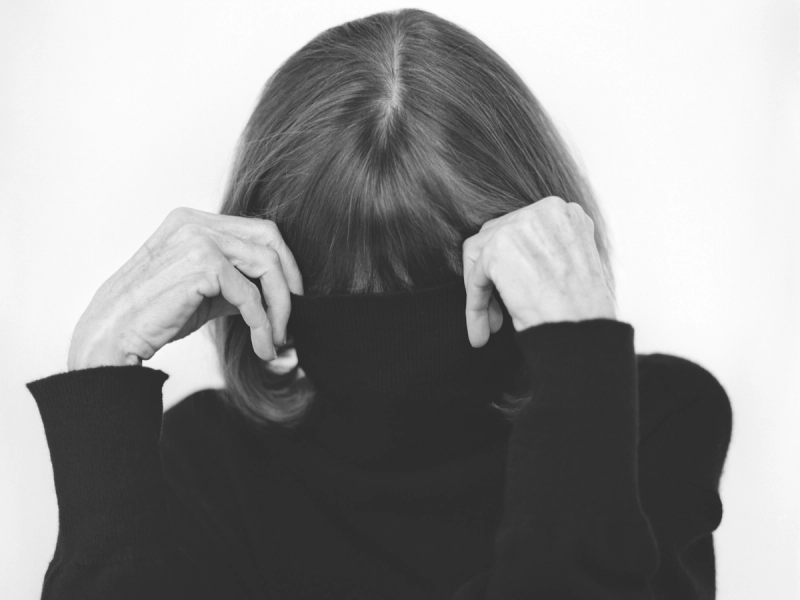 A 1996 black-and-white photograph of Joan Didion by Brigitte Lacombe. (Courtesy the artist and Lacombe, Inc.)