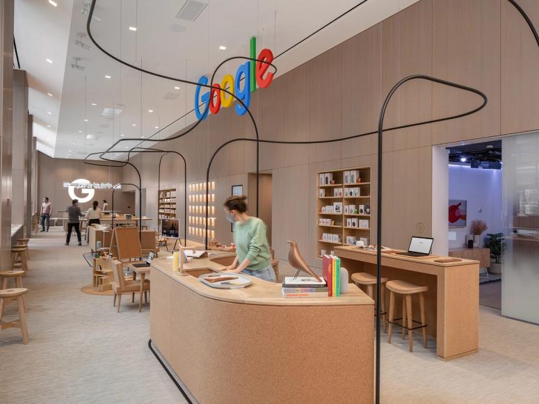 The interior of Google's first retail store.