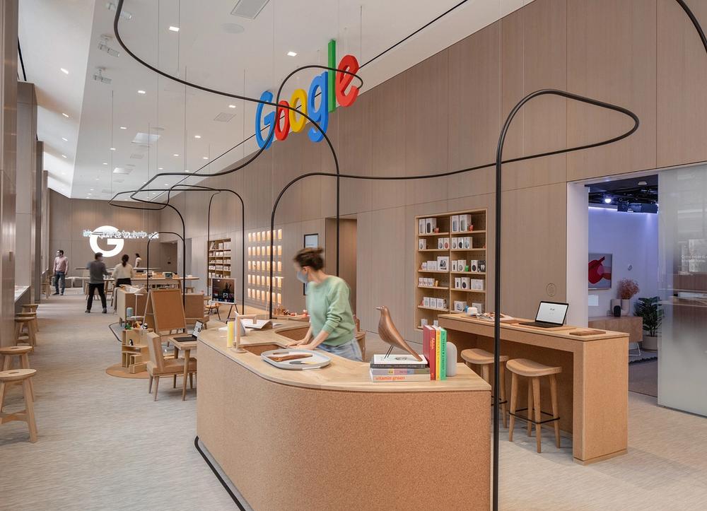 The interior of Google's first retail store.