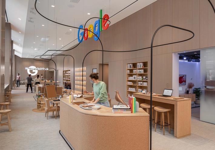 The interior of Google's first retail store.