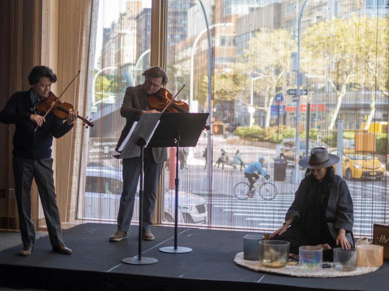 A view of Auster’s performance “Sound Mo(ve)ments.” (Photo: Destiny Mata)