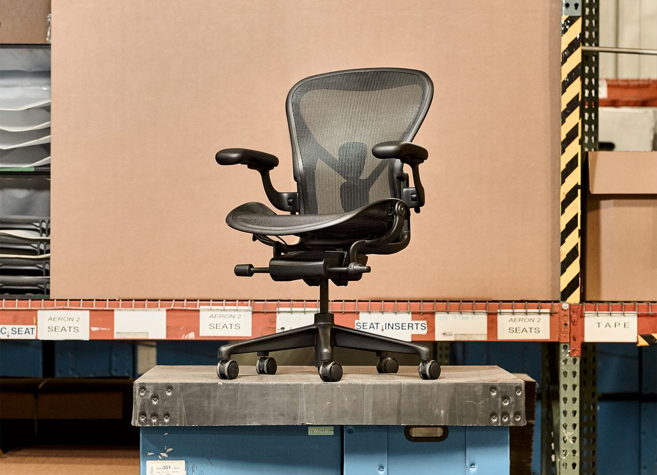 Herman Miller’s Aeron chair in Onyx Ultra Matte.