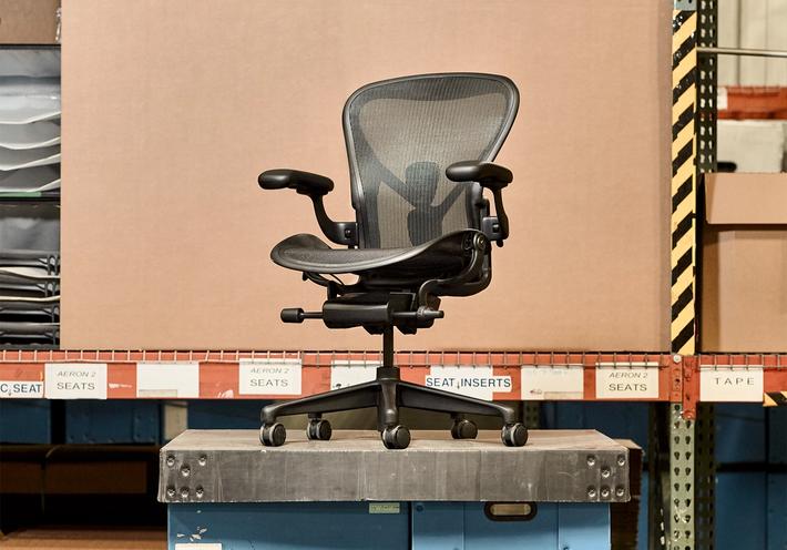 Herman Miller’s Aeron chair in Onyx Ultra Matte
