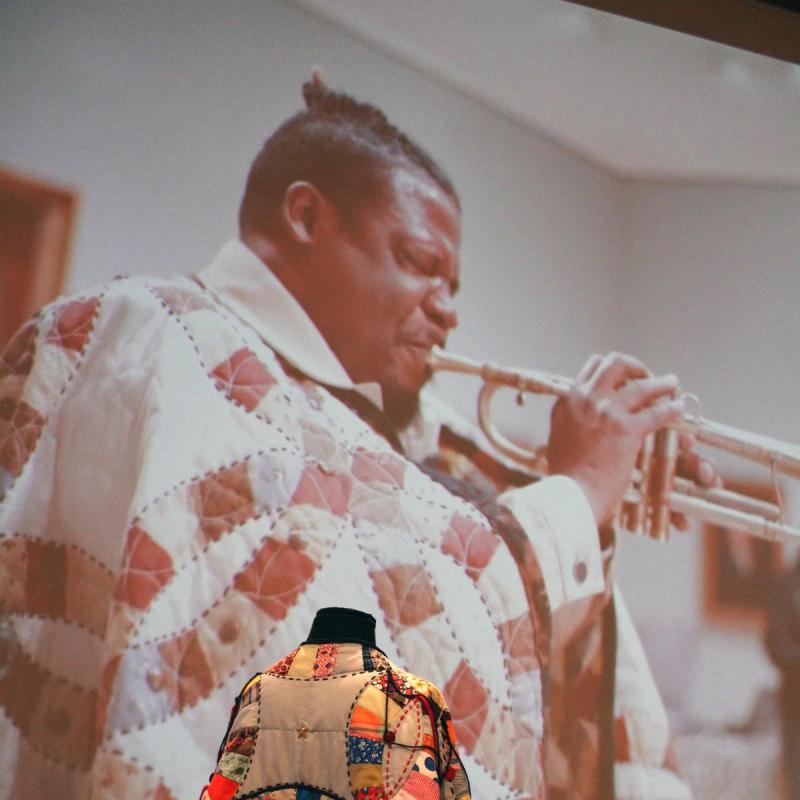A video of trumpeter Keyon Harrold performing in response to “Emancipation Group.” (Courtesy the Chazen Museum of Art)