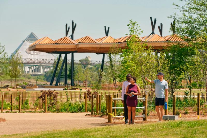 View of Tom Lee Park’s Sunset Canopy. (Photo: Ty Cole. Courtesy Memphis River Parks Partnership)