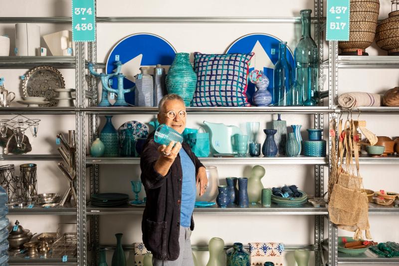 Rozensztroch at the “Take It or Leave It” exhibition. (Photo: Antonio Campanella)