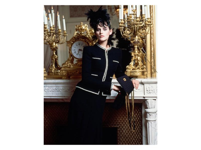 British model Stella Tennant, photographed by Lagerfeld in the Hôtel Ritz, in Chanel 1996/1997 Fall/Winter Haute Couture. (Courtesy Chanel and Harper Books) 