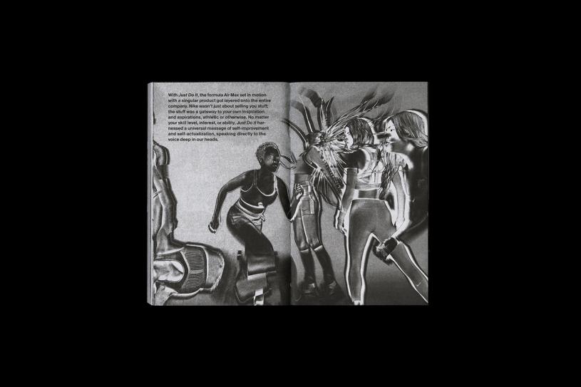 An interior spread from “No Finish Line.” (Courtesy Nike)