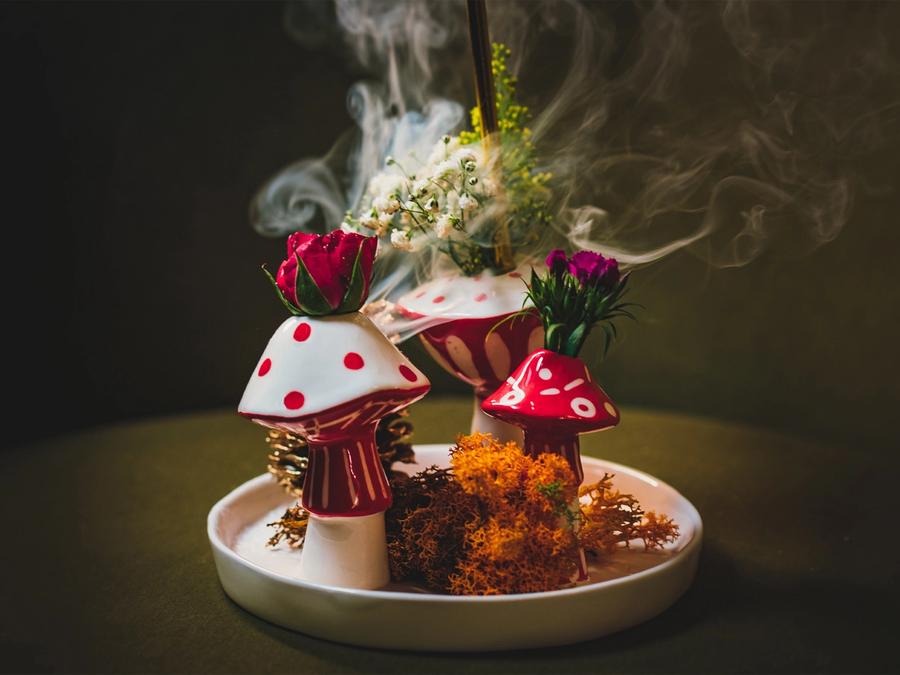 Thyme Bar’s Trumpet of Death cocktail. (Courtesy Thyme Bar)