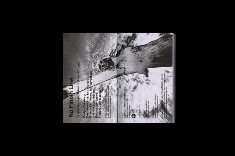 An interior spread from “No Finish Line.” (Courtesy Nike)