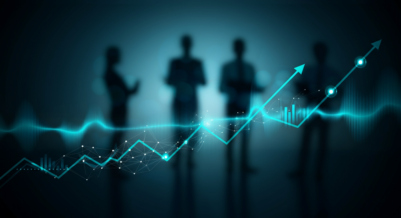 Abstract data intelligence visualization representing hiring signals and recruiting business development